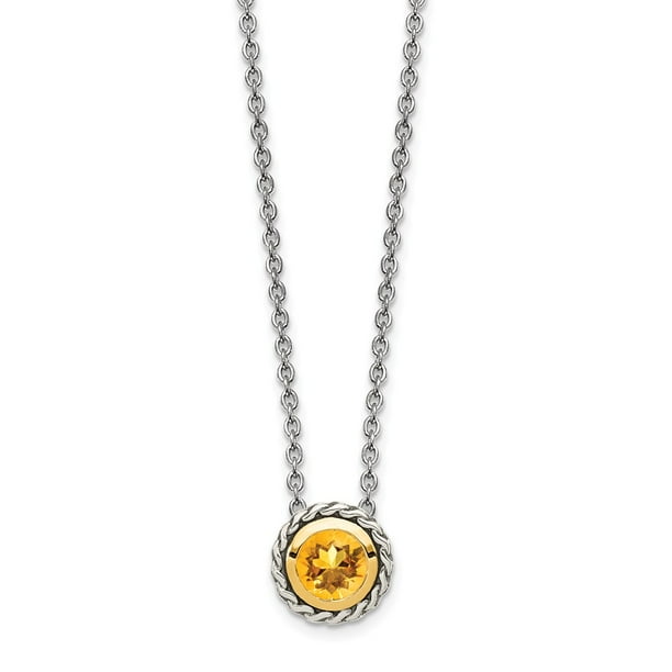 Shey Couture 925 Sterling Silver with Gold-Tone Accent Citrine 10 MM Bracelet 7.25 Shey Couture 925 Sterling Silver with Gold-Tone Accent Citrine 10 MM Bracelet 7.25
